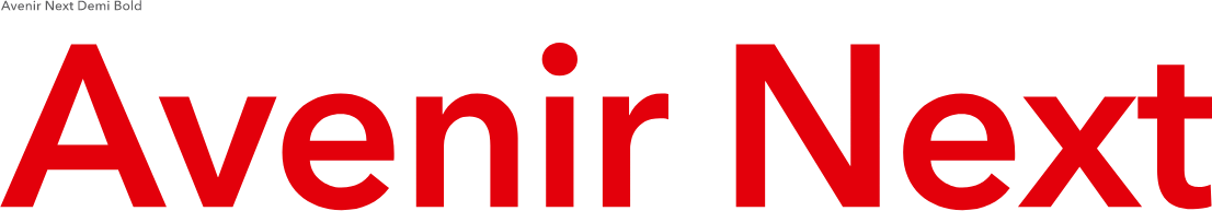 Avenir Next Demi Bold in red