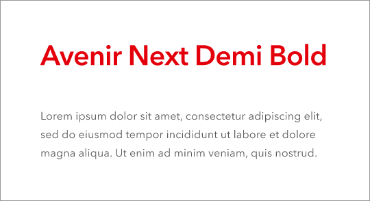 Red heading, grey copy on white